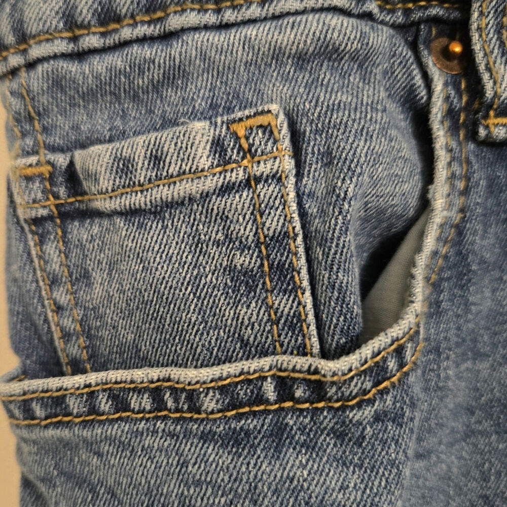 Old Navy Women’s Size 20 High Rise Wide Leg Jeans Blue Raw Hem Denim Pants - Picture 6 of 10